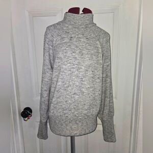 Maeve By Anthropologie Gray Mock Neck Knit Sweater